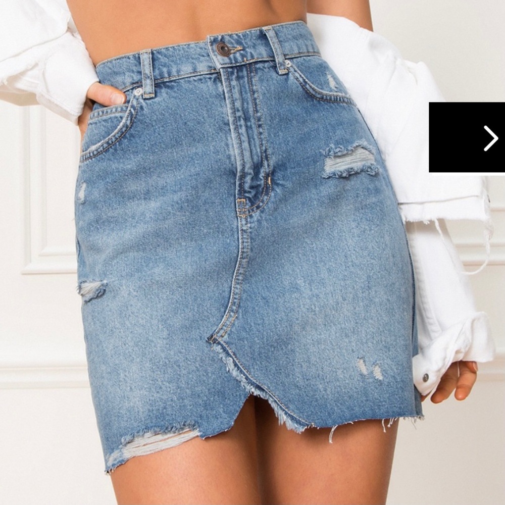 Free People High Rise Hallie Demin Skirt